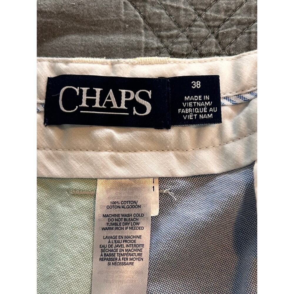 Chaps Men's Colorblock Oxford Panel Cotton Khaki Chino Shorts Multicolor Size 38 - Picture 8 of 11